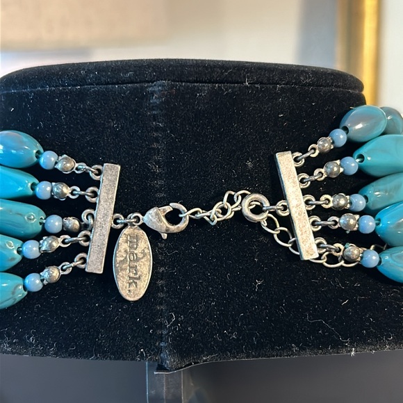 Branded Mark by Avon teal swirl color multi strand necklace with extender chain. - Picture 2 of 10